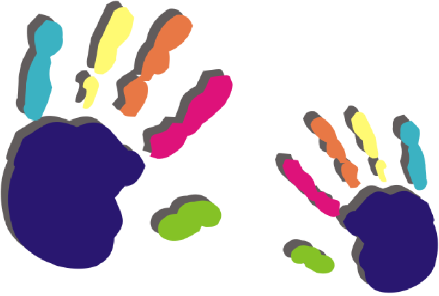 Bunte Handabdrücke